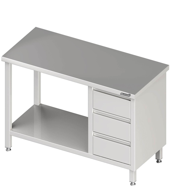Arbeitstisch mit Zwischenboden 1700x700x850 3xSchubladen RX