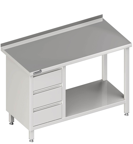 Tavolo da lavoro con ripiano intermedio 1700x700x850 3xcassetti LX