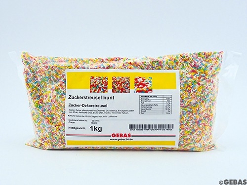 Açúcar polvilhado colorido, cores naturais 100% puras 1 kg