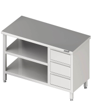 Werktafel met tussenblad 1300x600x850 3x laden RX