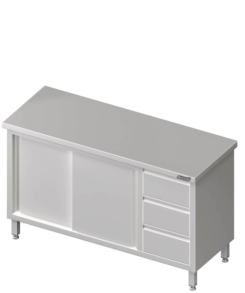 Armoire de travail avec portes coulissantes 1200x700x850 3xtiroirs RX