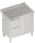 Armadio da lavoro con porta a battente 1300x600x850 2xcassetti LX AF