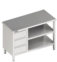 Arbeitstisch mit Zwischenboden 900x700x850 3xSchubladen LX