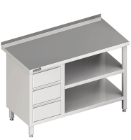 Mesa de trabajo con estante intermedio 2200x600x850...