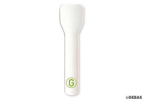 Colher para gelado biológico 9,4 cm de papel branco 1.000 /caixa.