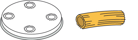 Pastaschijf Ø 50 mm Maccheroni voor pastamachine PF15E