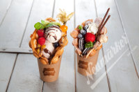 Mistura para waffles com bolhas