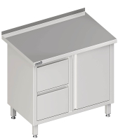 Work cabinet with hinged door 1500x700x850 2xdrawers LX AF