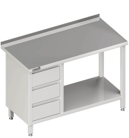 Werktafel met tussenblad 2400x600x850 3x laden LX