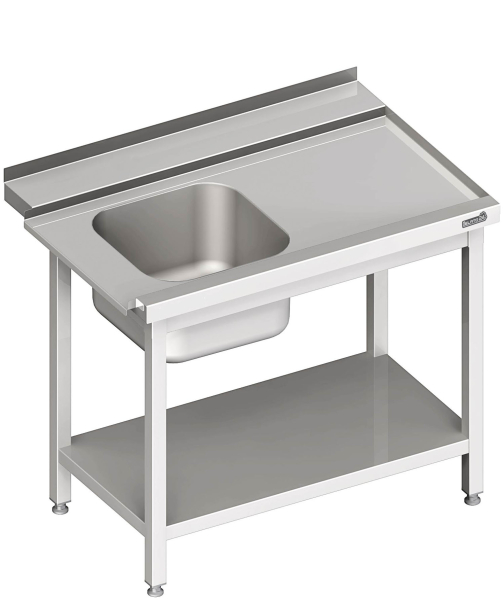 Feed table with intermediate shelf 1xbasin 1300x750x880 RX AFK D