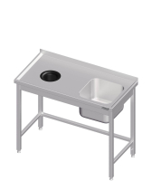 Lavello foro di scarico 1900x600x850 1xlavabo RX AFK