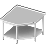 Corner worktable with intermediate shelf 700x600x850 AFK
