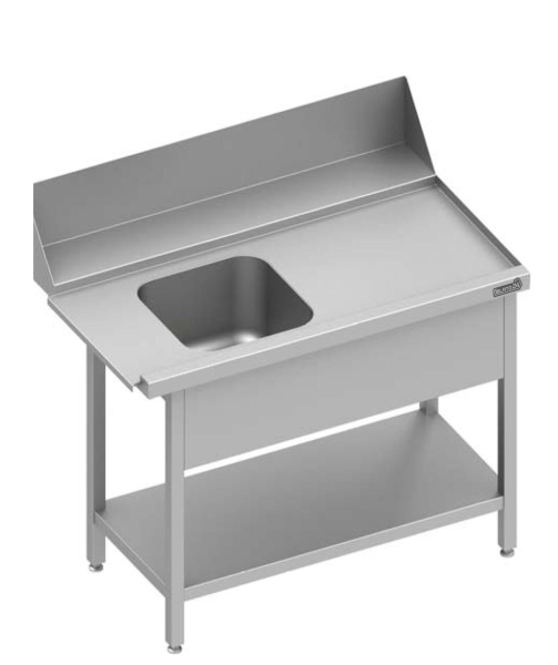 Tavolo di alimentazione con ripiano intermedio 1xlavandino 1400x750x880 RX AFK B