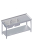 Mueble fregadero con estante intermedio 2100x600x850 2xcuenco LX AFK